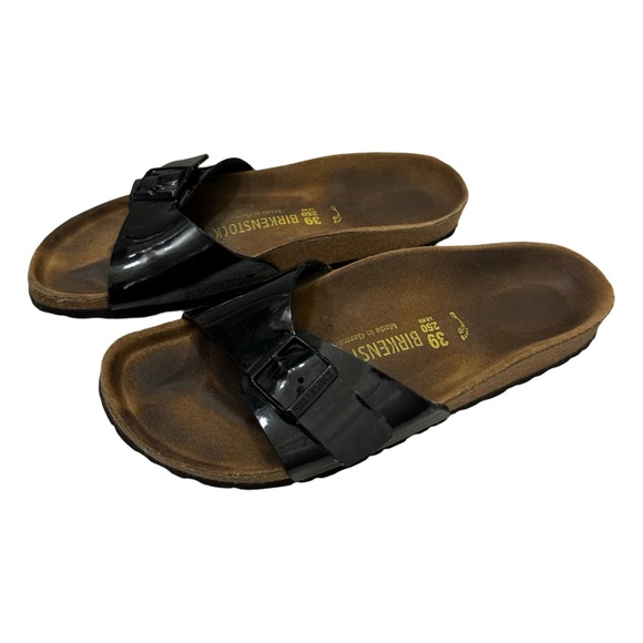 Birkenstock Madrid Birko-Flor Patent Leather Sandals EU 39 US Woman’s 8 - 8.5 - Picture 1 of 8